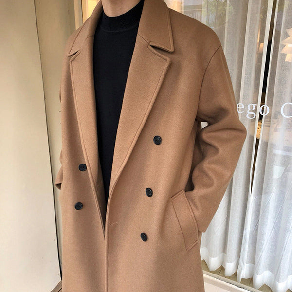 Men's Mid-length Woolen trench Coat  Winter