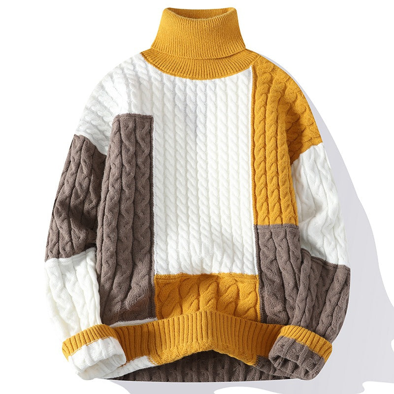 Maglione a collo alto spesso da uomo