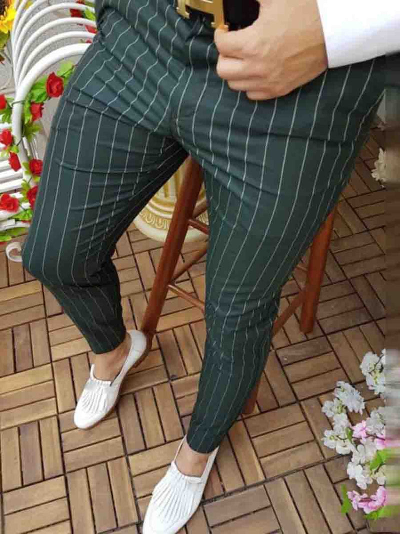 Men's Casual Striped Trousers