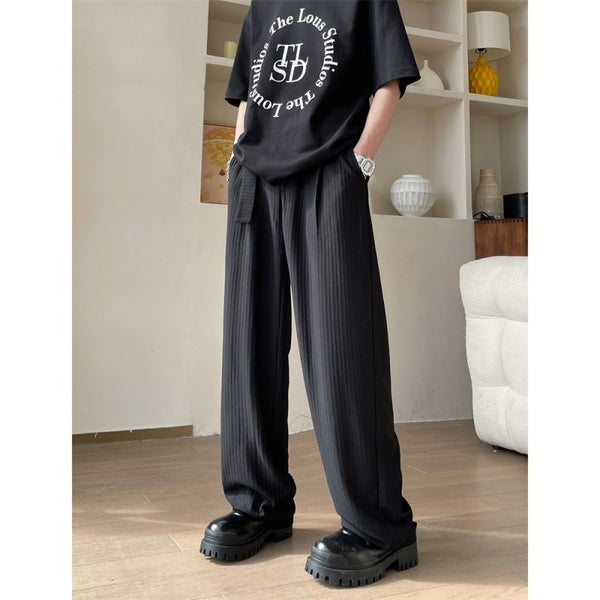 Ice Silk Cool Suit Pants For Men Draping Effect