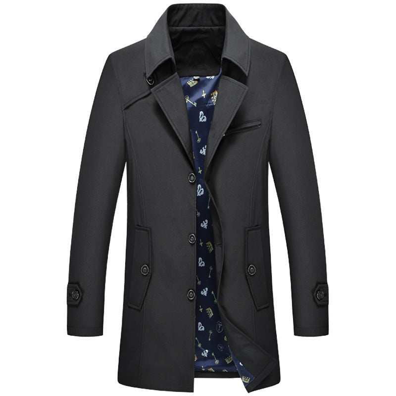 Handsome Men's Coat Business Casual trench coat