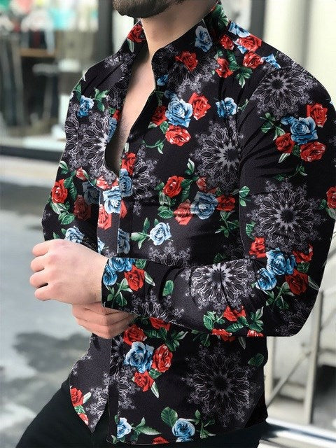 Men's printed floral shirt