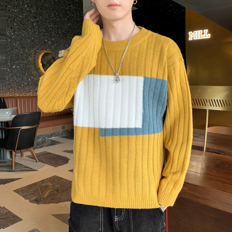 Knitted Sweater Men's Trendy Brand Loose Warm Sweater