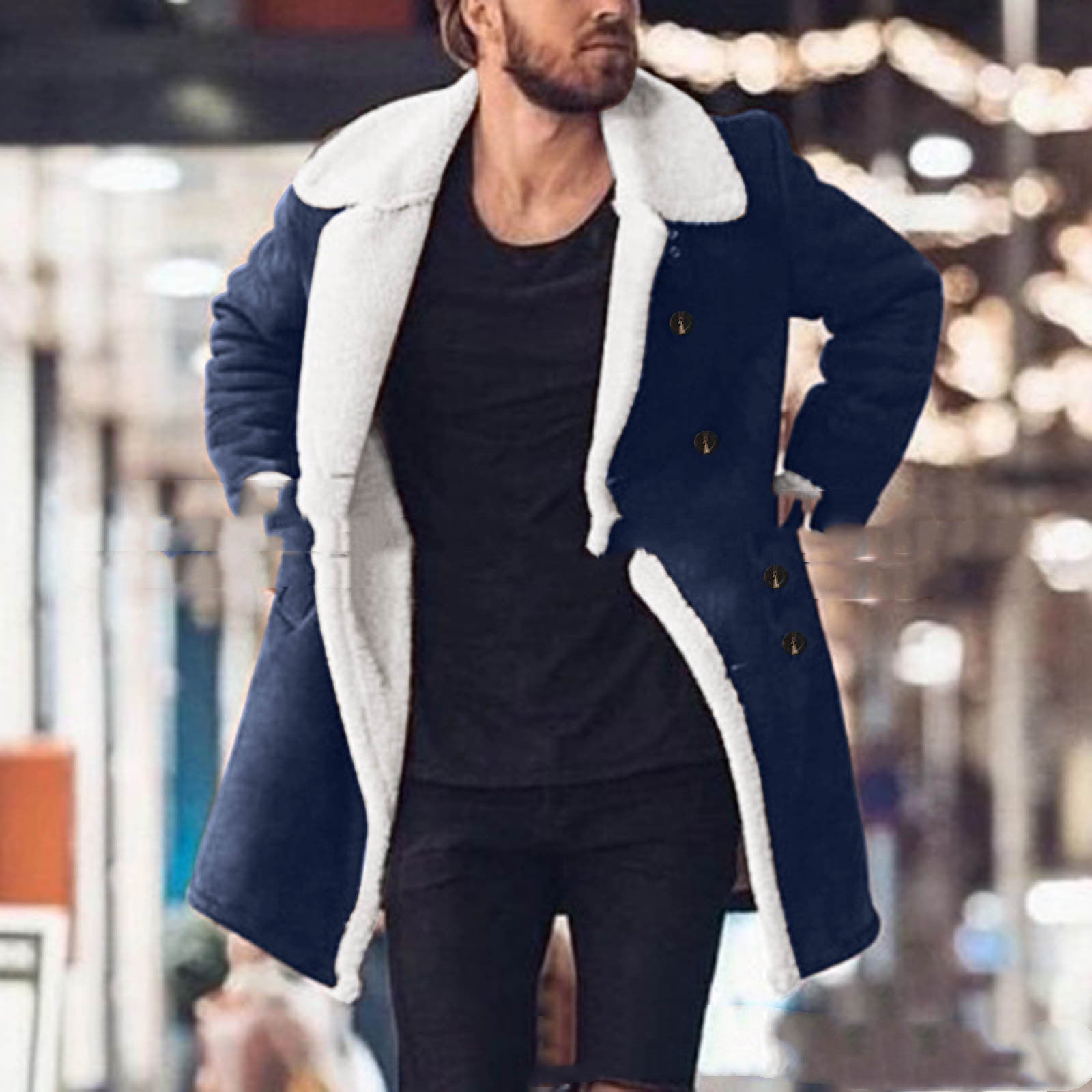 Polar Fleece Suede trench coat men