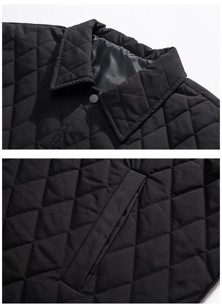 Men's Diamond Lattice Thin Cotton Coat