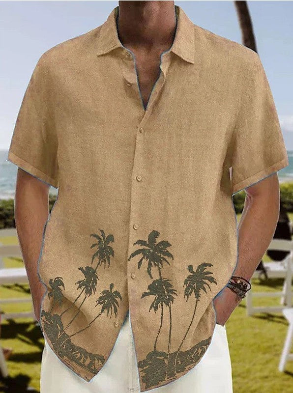 Camisa de manga corta casual de playa de verano para hombre