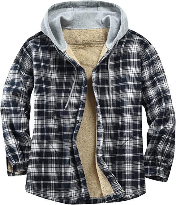 Men's Padded And Thickened Plaid Jacket