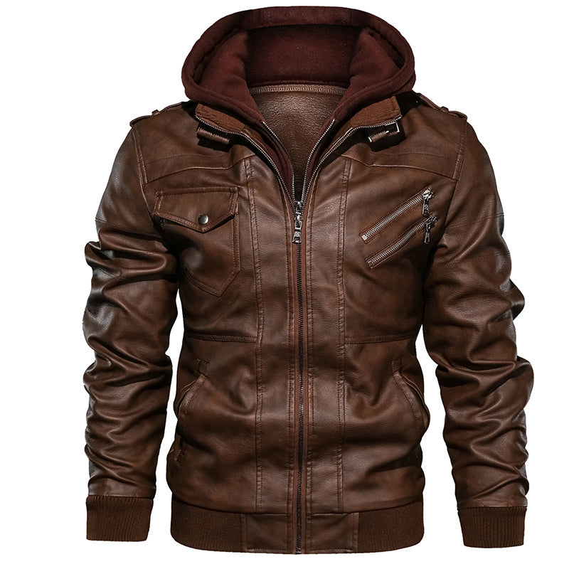 Autumn Casual Motorcycle PU Biker Leather jacket