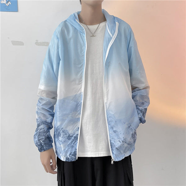 Men's Loose And Casual Gradient Color Sun Protection jacket