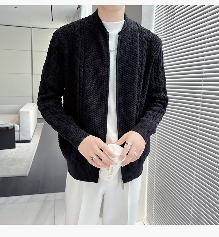 Zipper Knitted Cardigan For Men