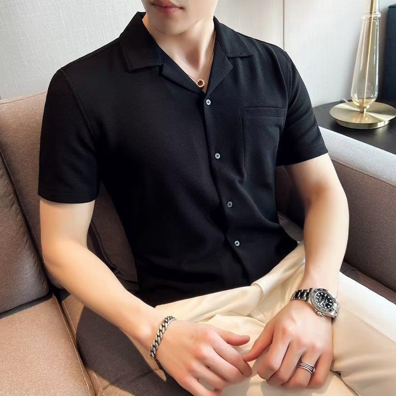 Graceful Short Sleeve Casual Men's Shirt