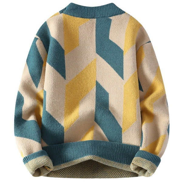 Autumn And Winter Cool Contrast Color Sweater