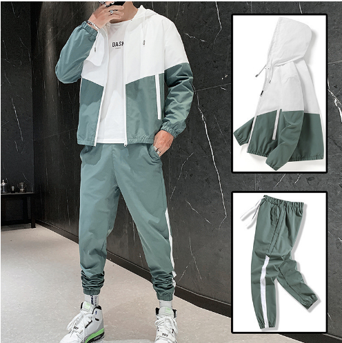 Patchwork Hip Hop Casual Men's Streetwear Set