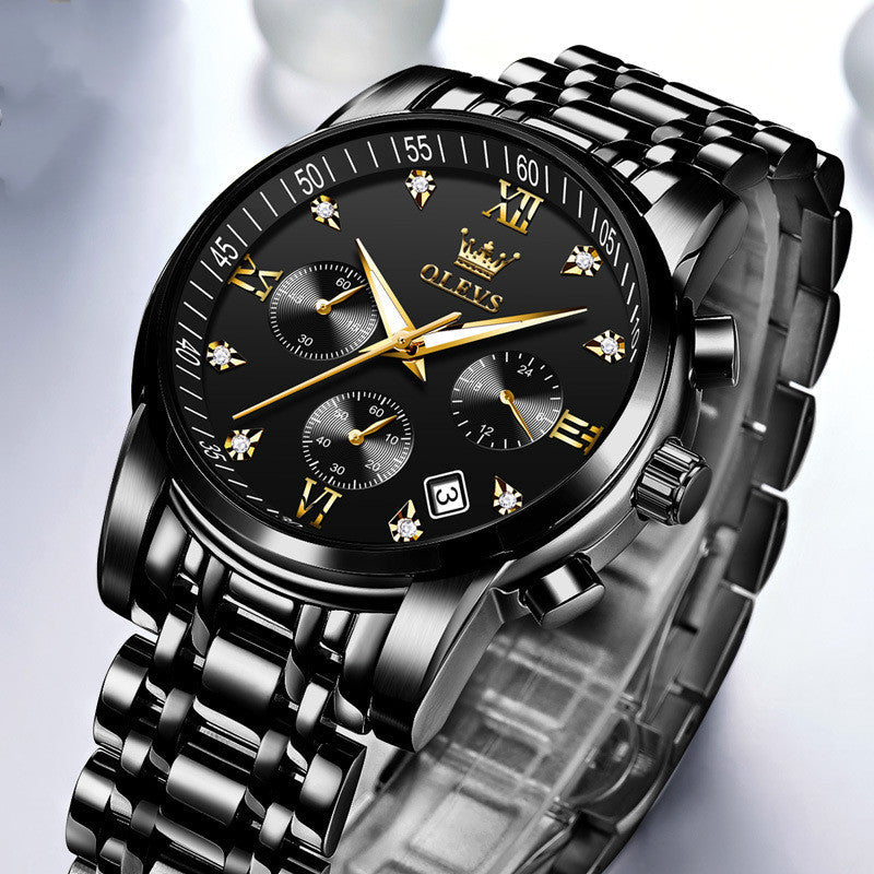 Chronograph Stainless Steel Waterproof Quartz Wrist watches