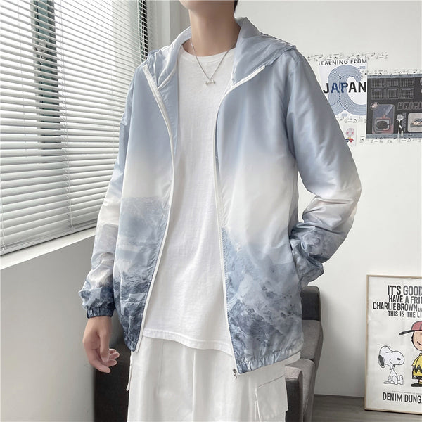 Men's Loose And Casual Gradient Color Sun Protection jacket