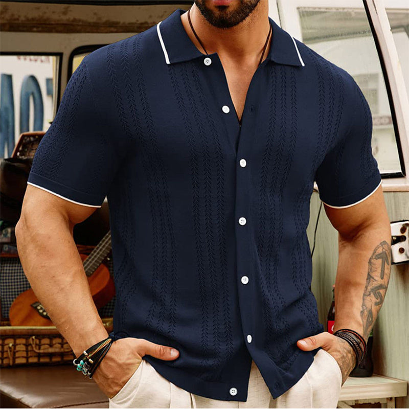 Short-sleeved Polo Summer Button Lapel Shirt