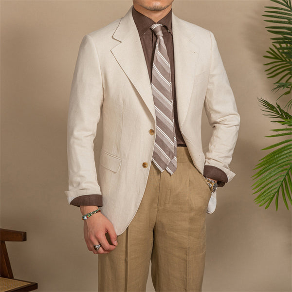 Casual Breathable Retro Suit Men's Half Lining blazer