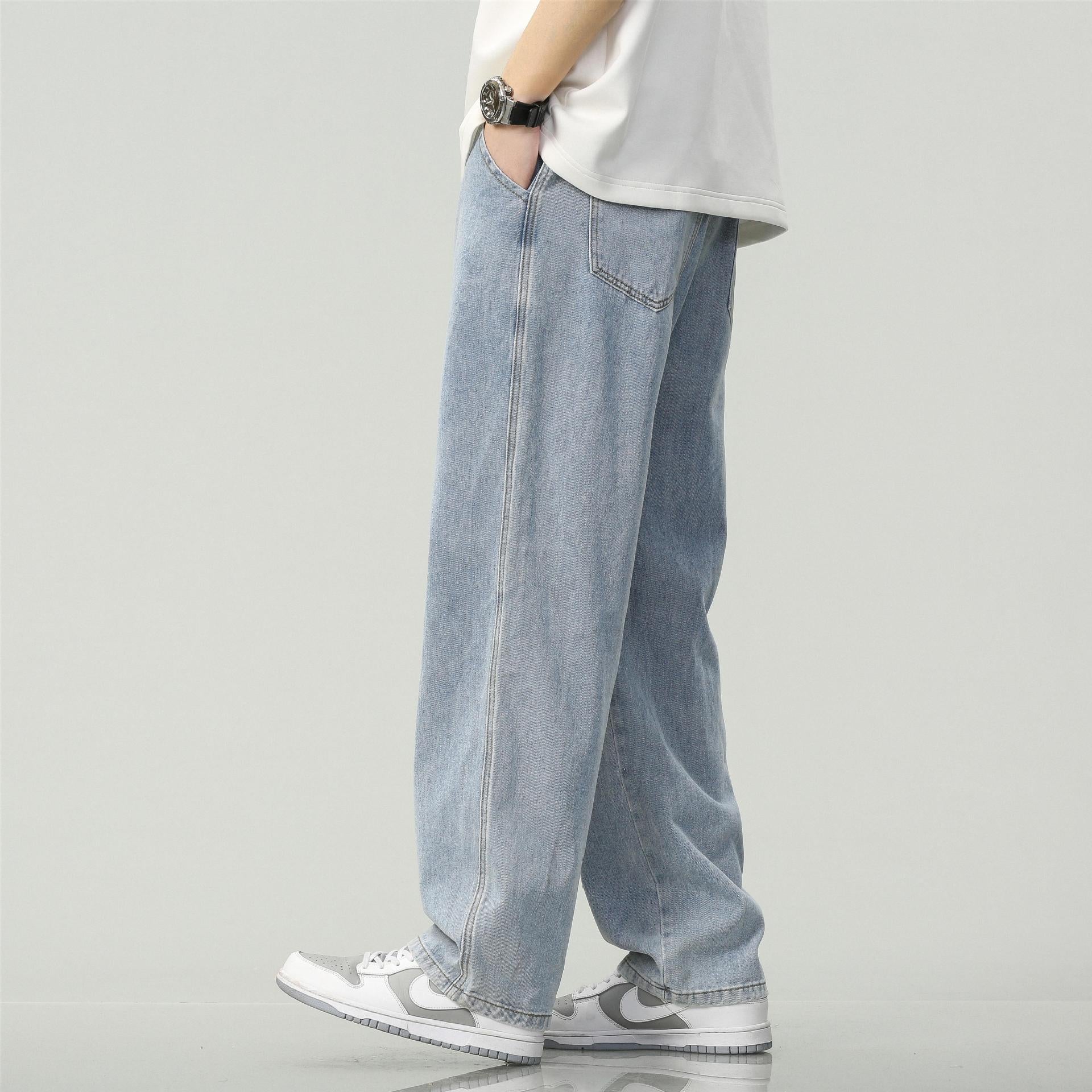 baggy light blue denim jeans