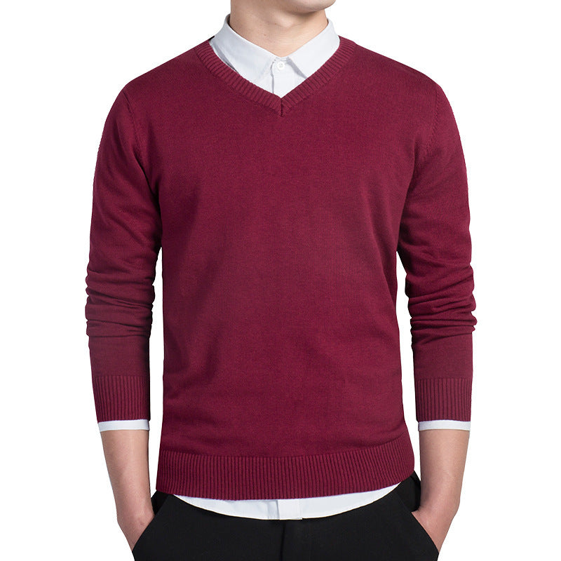 Maglione scollo a V uomo inverno