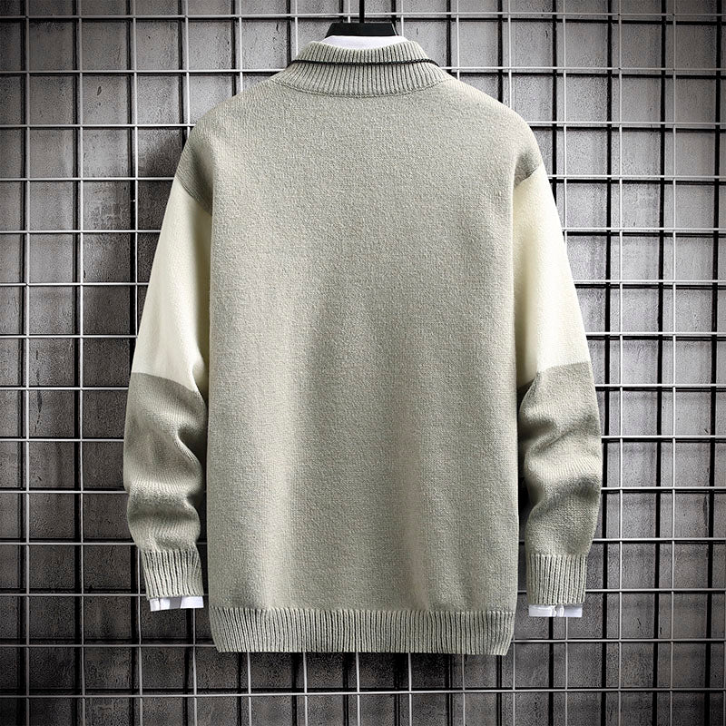 Men's Thickened Mink Velvet Loose Knit Shirt Mid-neck sweater