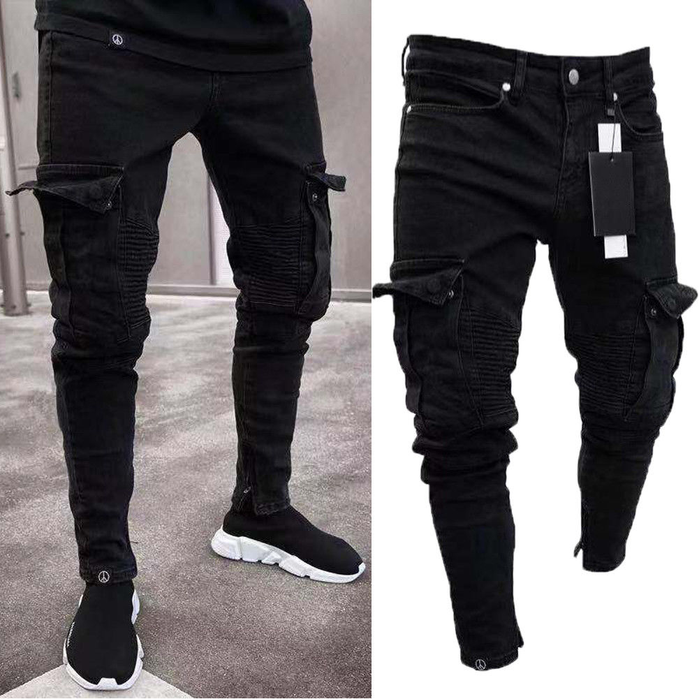 Men's casual black jeans