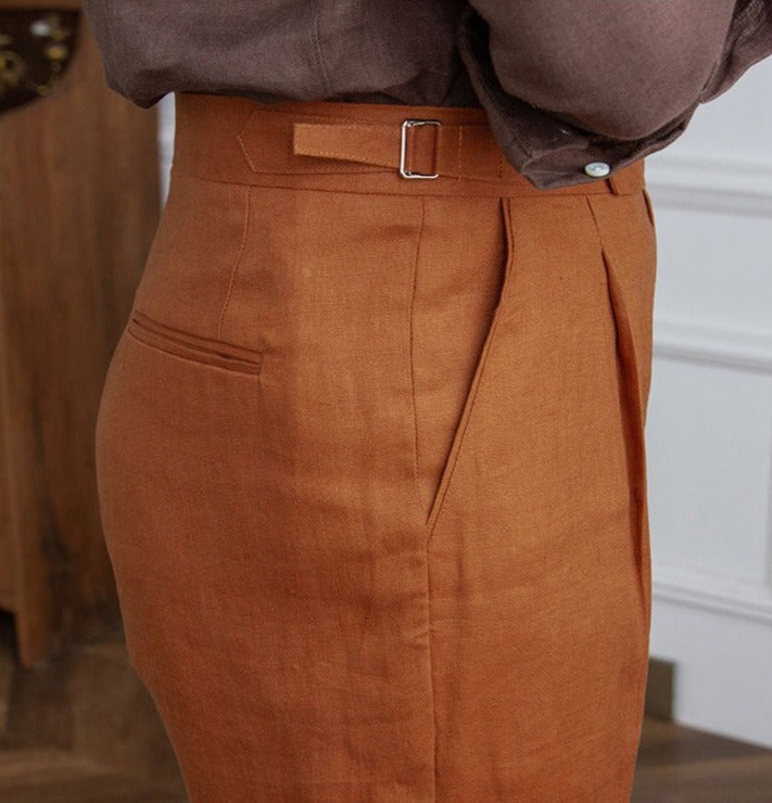 Monte Carlo Linen Pleated Trousers