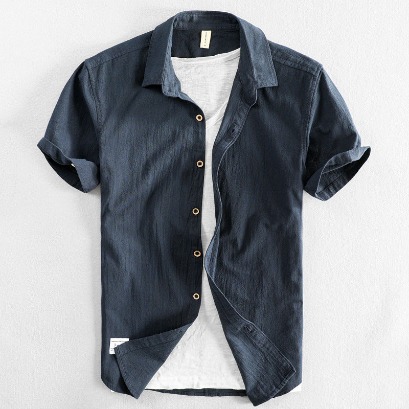 Casual Loose Lapels Half Sleeve shirt For Men