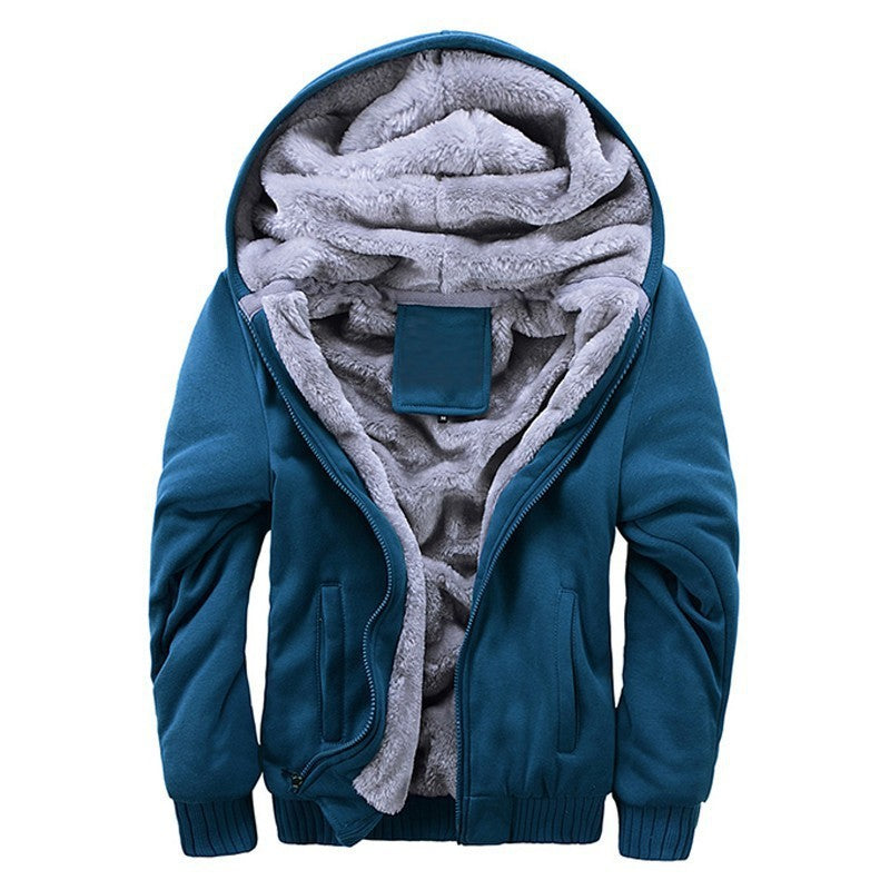 winter hooded wool jacket men