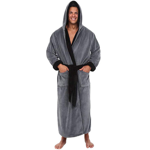 Men BathRobe Hooded Thick Casual Winter wear suit