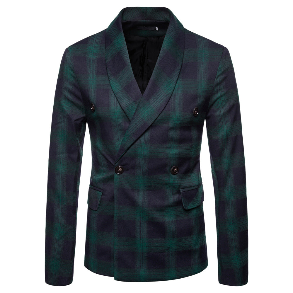 autumn and winter new style men's casual plaid suit jacket