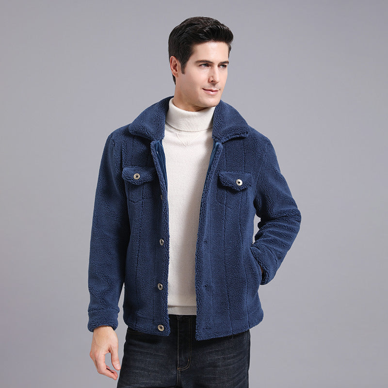 Grain Fleece  Autumn And Winter Men Jacket