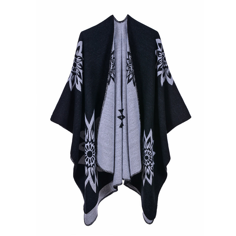 Reversible cashmere cloak