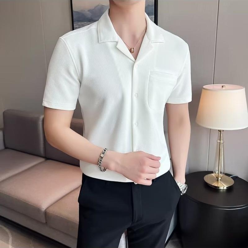 Graceful Short Sleeve Casual Men's Shirt