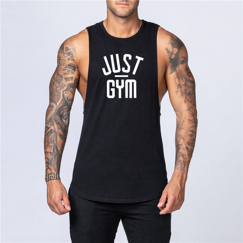 Plain bodybuilding sleeveless vest men