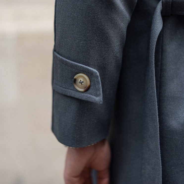 Roma Belted Wool Blend Trench Coat