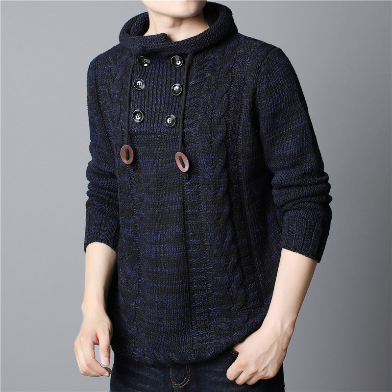 Pull à capuche épais à manches longues pour homme