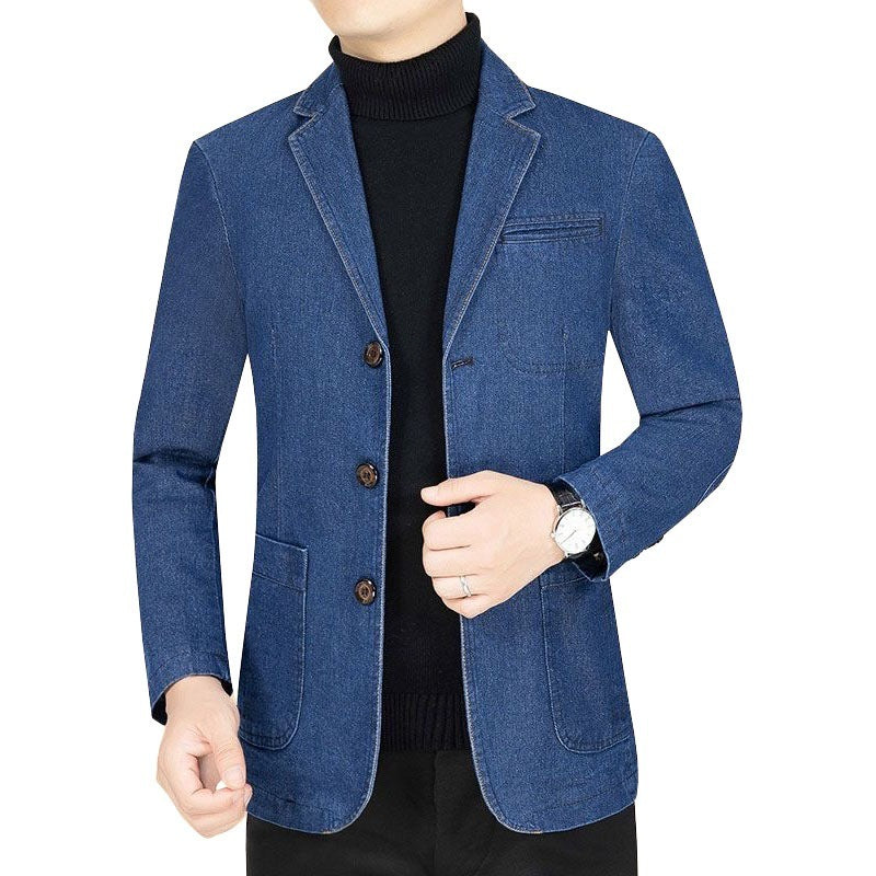 Spring And Autumn Men's Denim Suit Jacket