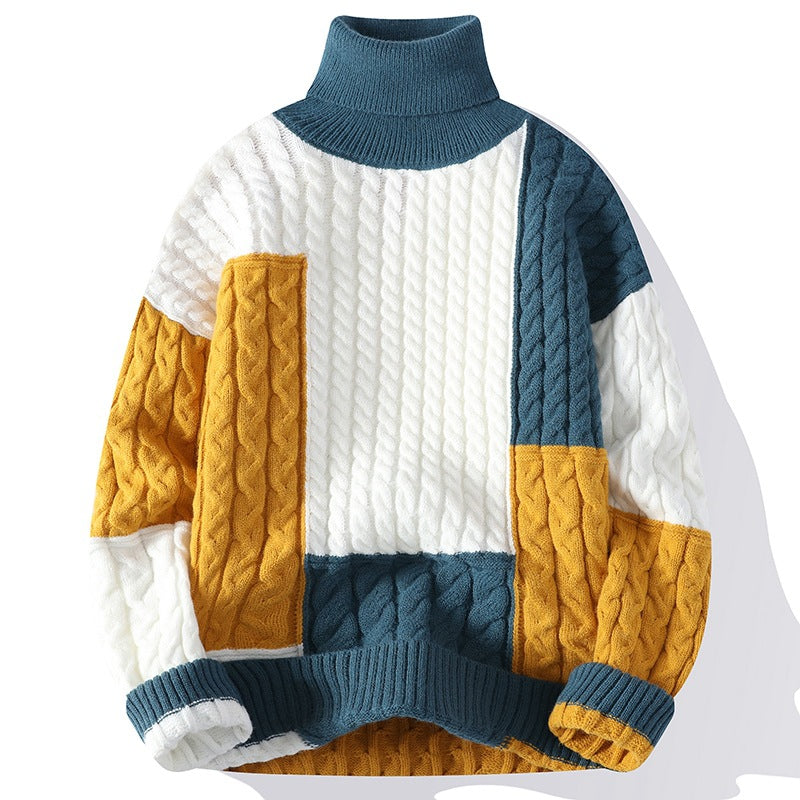 Maglione a collo alto spesso da uomo