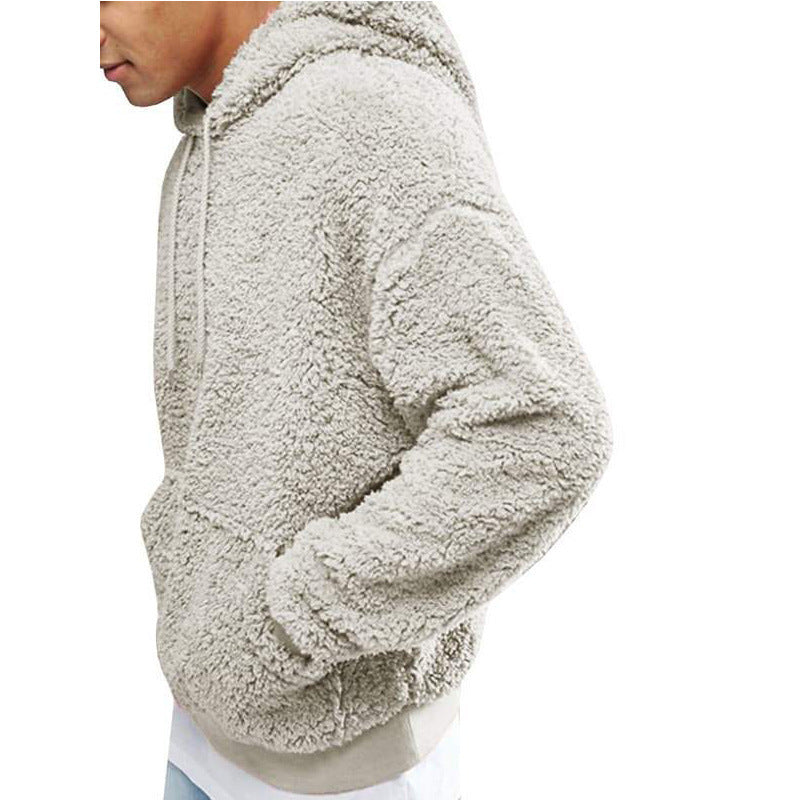 Sudadera con capucha de lana y forro polar para hombre