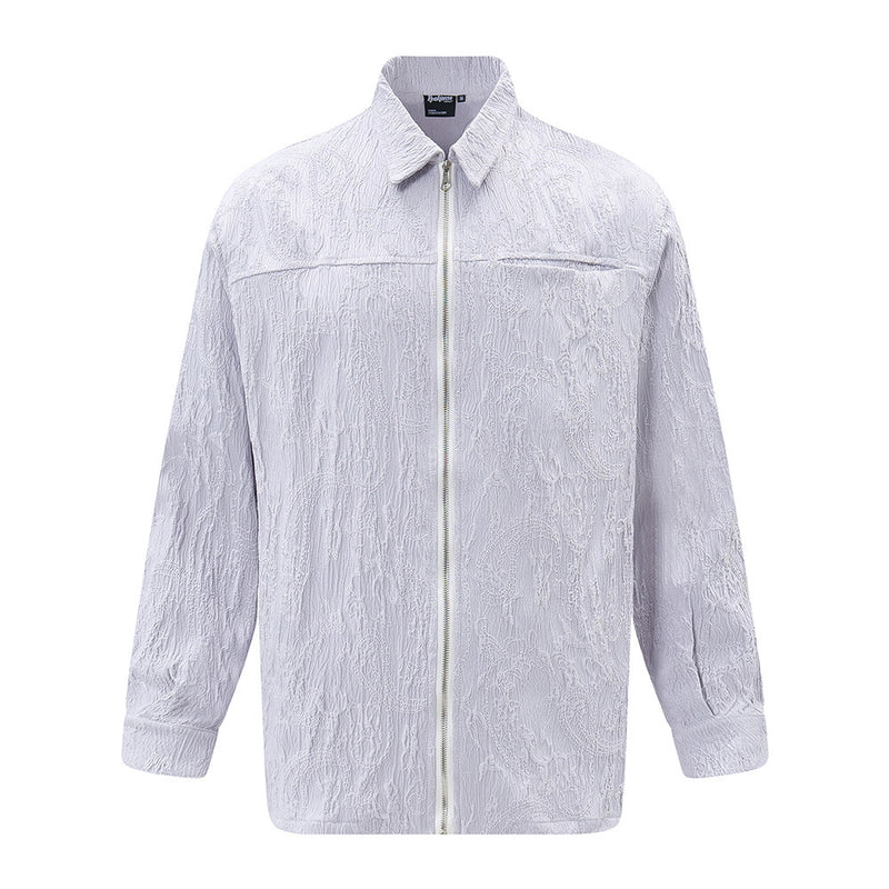 Pleated Texture Long Sleeve Shirt