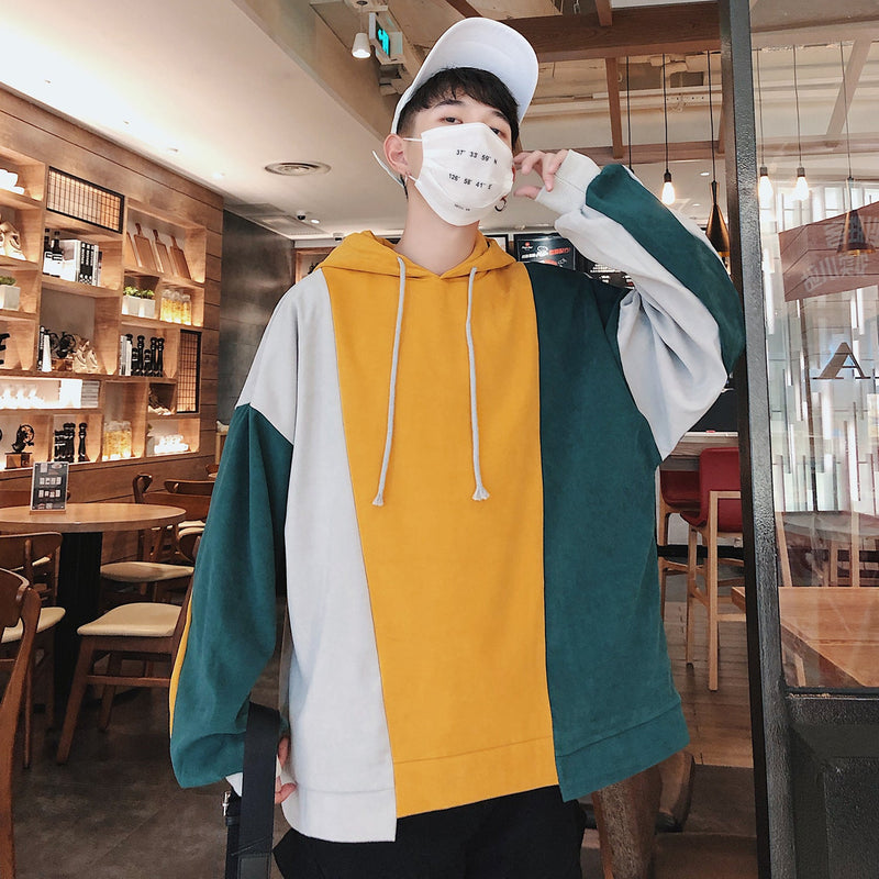 Loose Color Block Hoodie