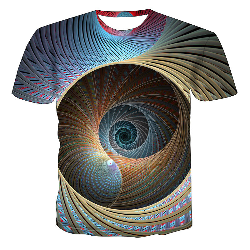 Sea Wave Digital Print Breathable T-shirt