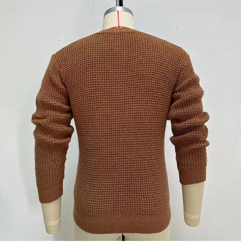 Maglione cardigan spesso con scollo a V per autunno e inverno