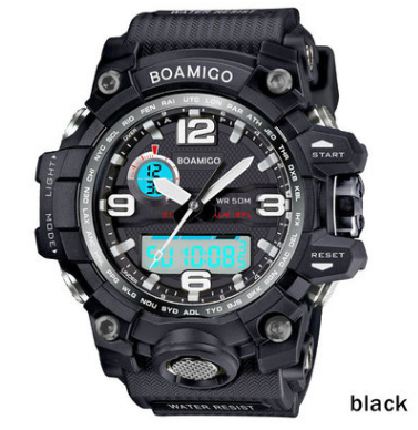 BOAMIGO men sports watches dual display analog digital LED Electronic quartz watch