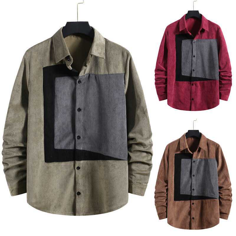 Men's Corduroy Long-sleeved Shirt