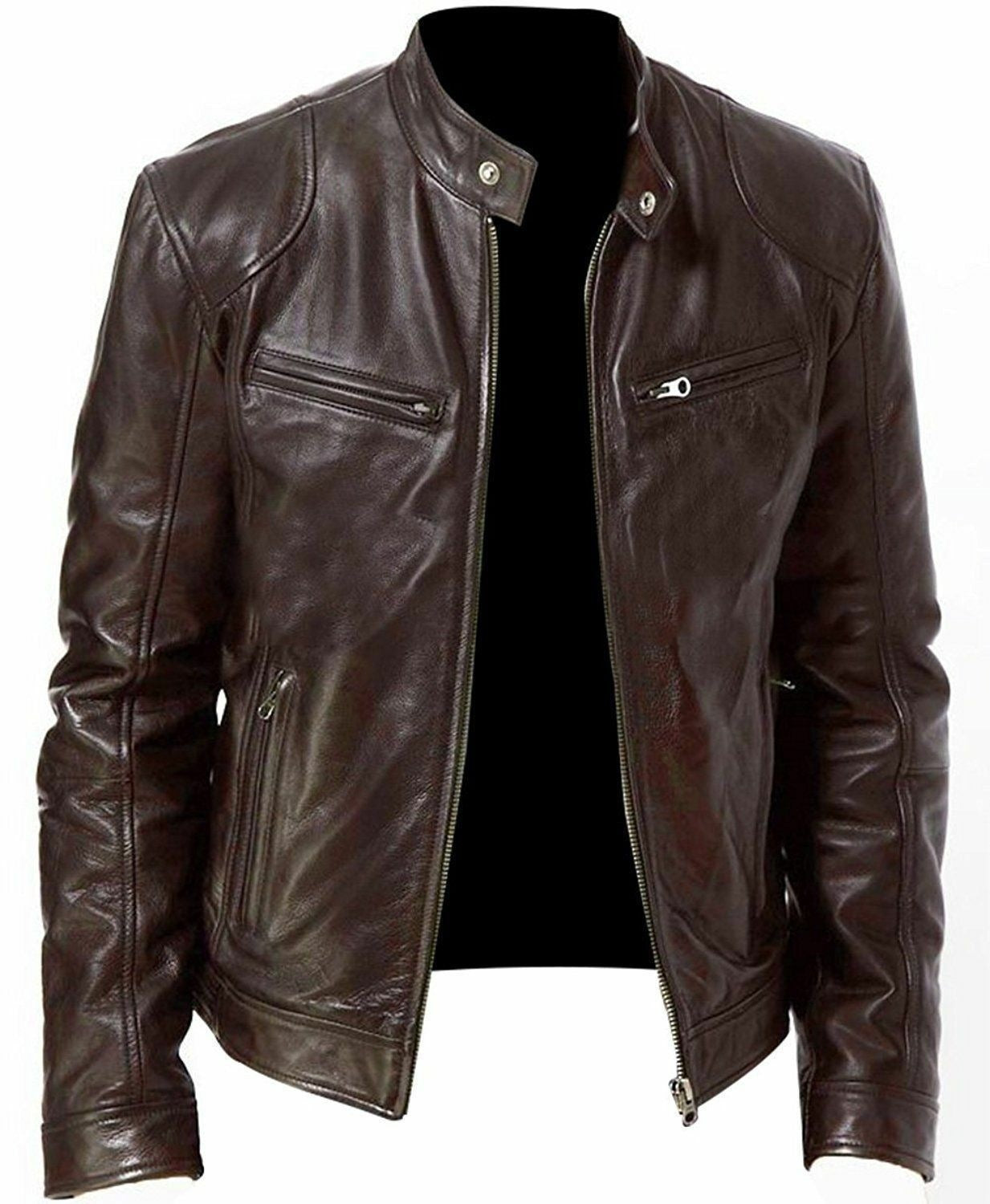 PU Slim Leather Jacket