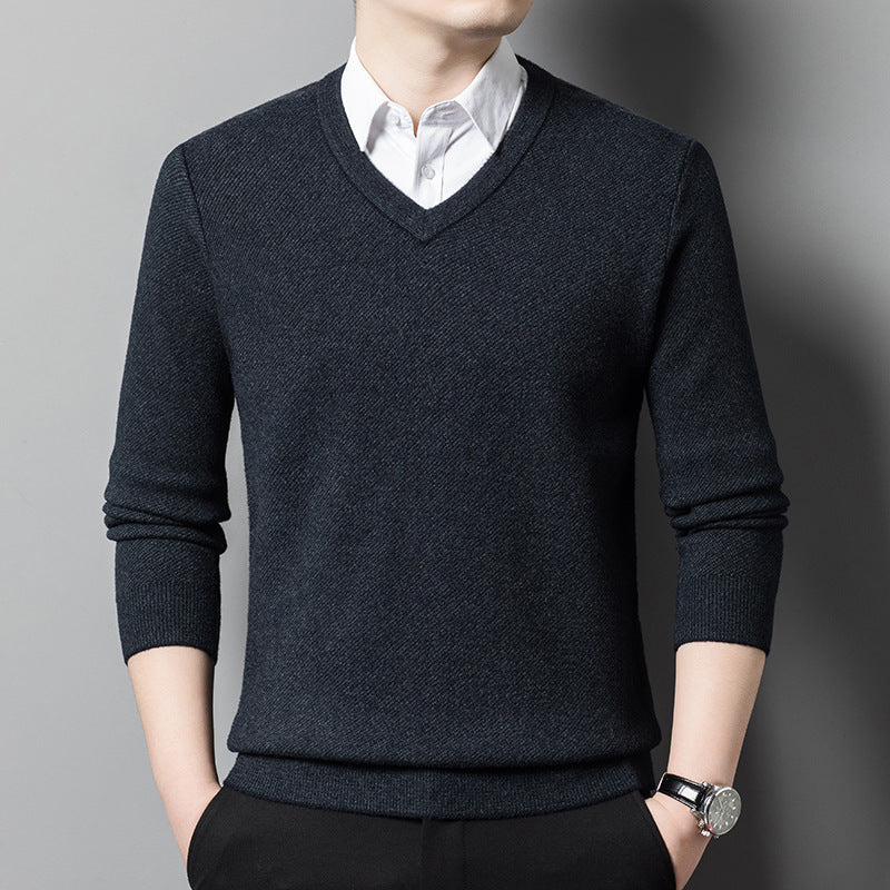 Men's Thick Woolen Sweater Middle-aged Business sweater
