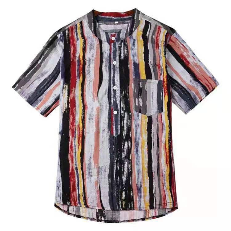 Men's printed short-sleeved shirt