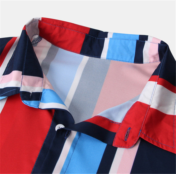 Slim Fit Short Sleeve Striped Shirt