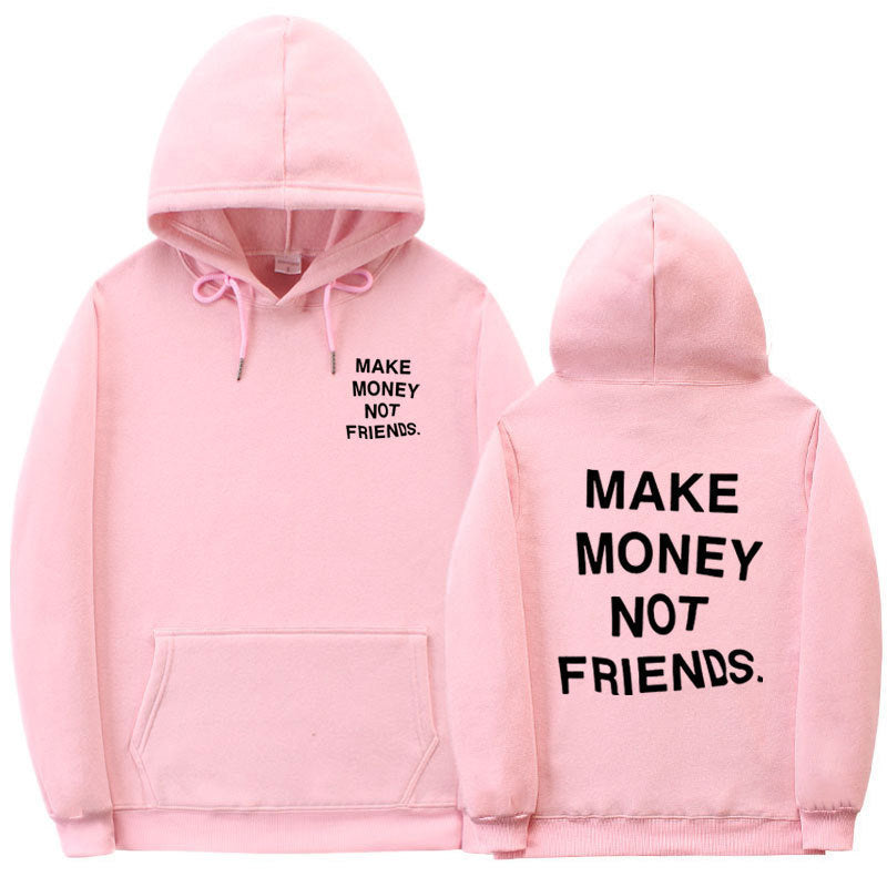 Letter printed men's and women's fleece hoodies